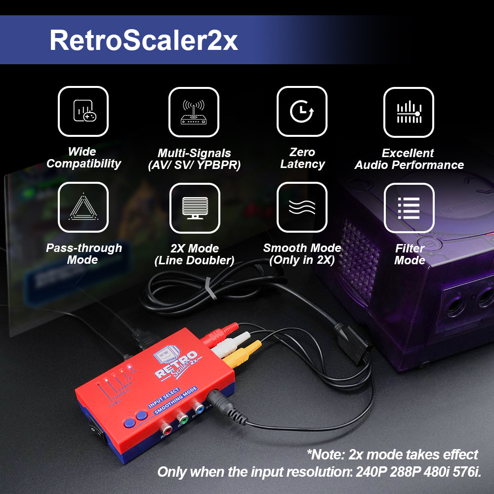 RetroScaler2x A/V to HDMI compatible Converter and Line-doubler