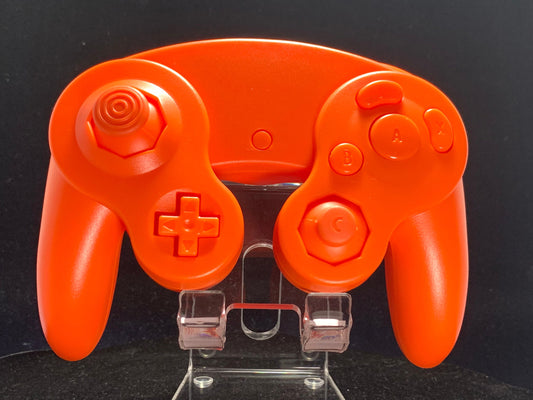 Solid Orange GameCube Controller Shell (NO BUTTONS) - GameCube Gamepad Case - Retro Gaming Nostalgia