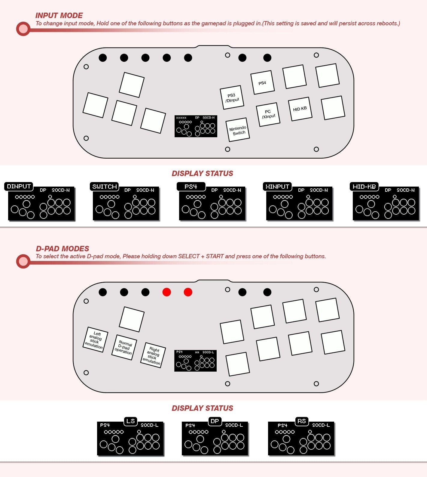 NEW Mini Hitbox Fightstick For Nintendo Switch/PC Game Controller For PS4/PS3/Mister Support