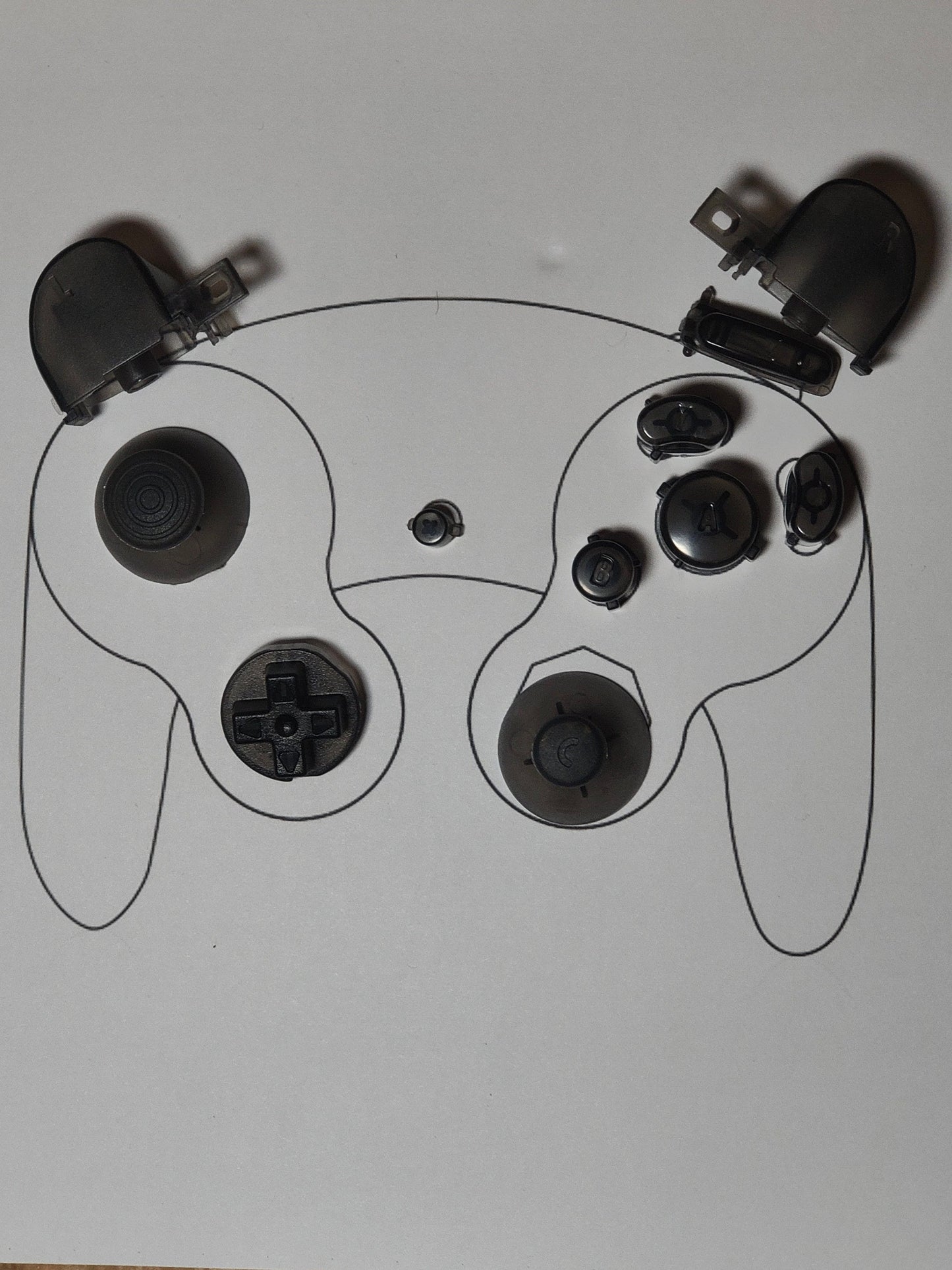 Custom Smoked Black Gamecube Controller Button Set