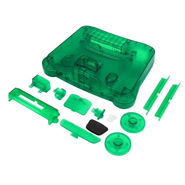 Green Transparent Replacement Shell Case for N64 - Enhance Your Console's Look!