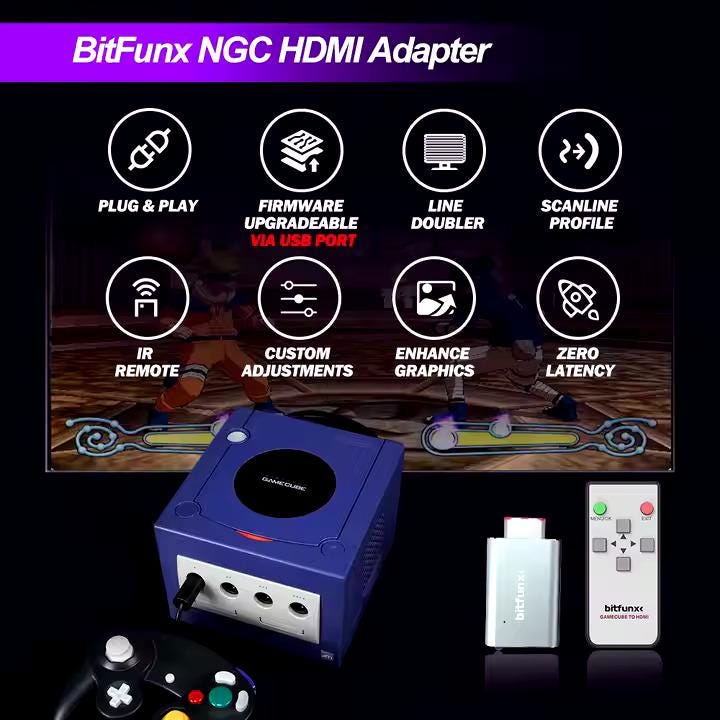 HDMI-Compatible Line Doubler Adapter for Nintendo GameCube (GC2HDMI) – Digital to HDMI Converter