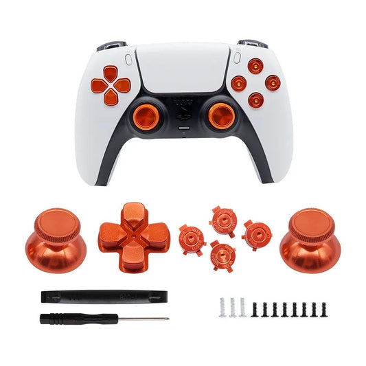 Metal D-Pad and Buttons for PS5 Controller – Orange, Black, Blue & Silver