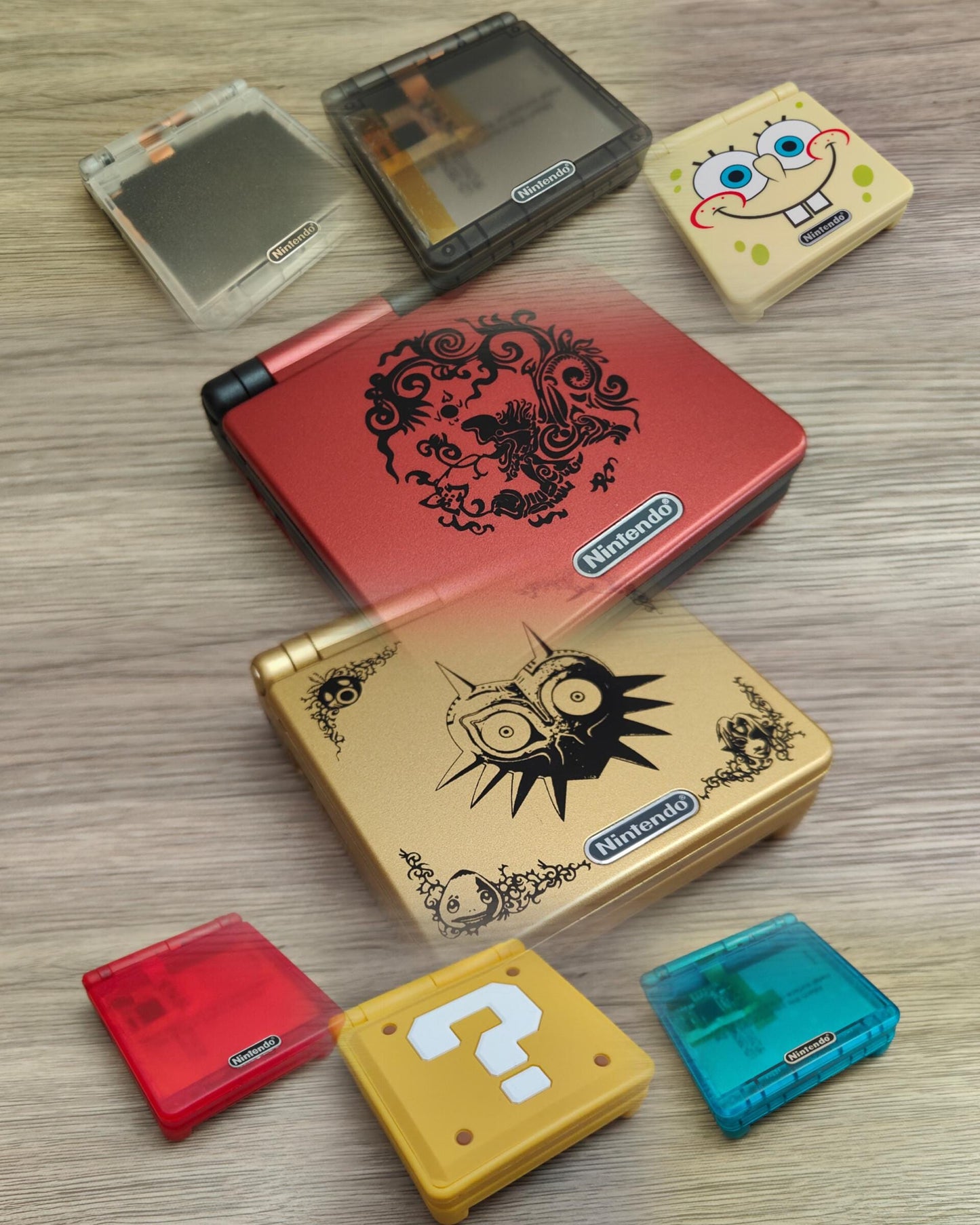 Custom Nintendo Gameboy Advance SP with IPS V2 screen and upgraded battery - Various shell types